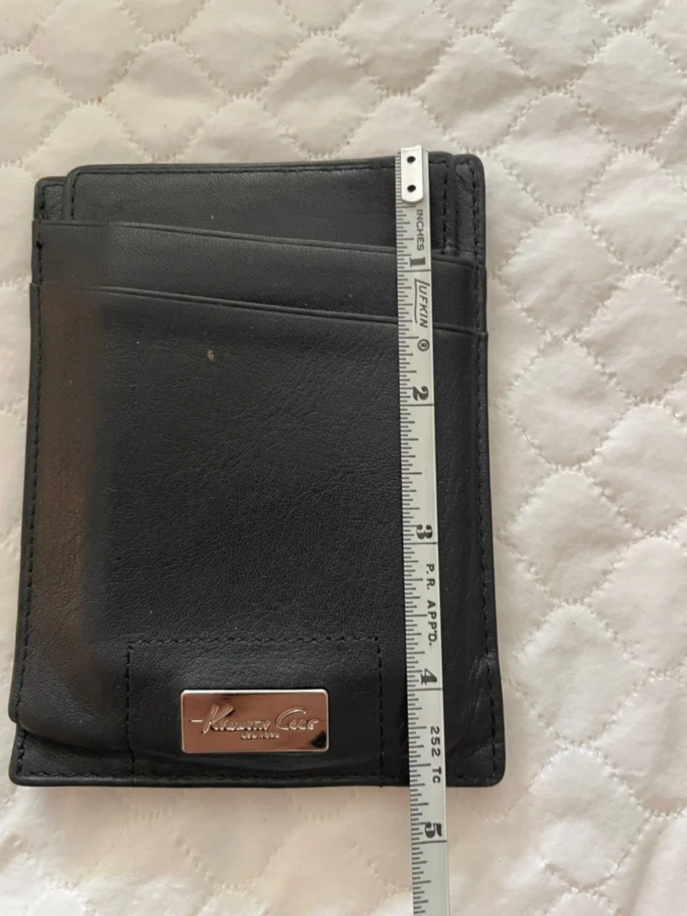 Kenneth Cole Black Leather Card Holder and Wallet Set